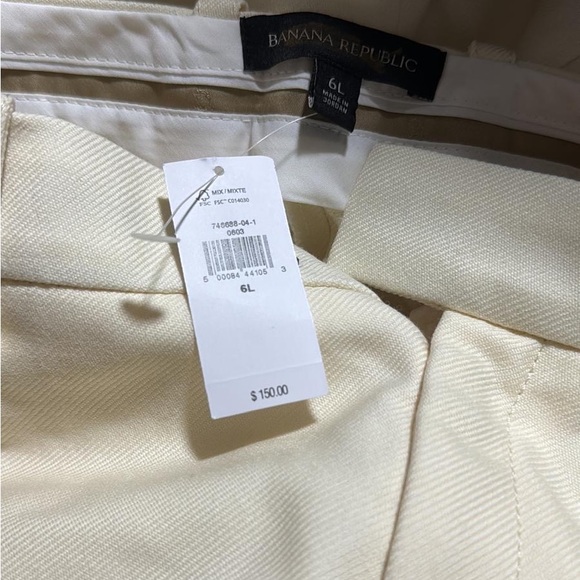 Banana Republic Lido Wide Leg Wool Pant | Transition Cream White #746688 - Picture 6 of 7